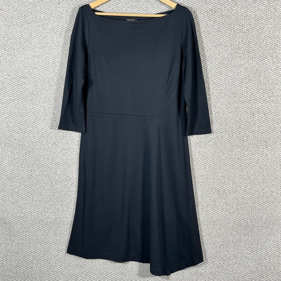 J. McLaughlin Dresses & Skirts - J. McLauglin Violet Dress Womens Size Large Black 3/4 Sleeves Boat Neck‎ NWT